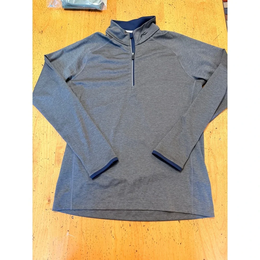 KJUS Men Feel Halfzip 52L Gray Heather Performance Golf Pullover MS25-E06